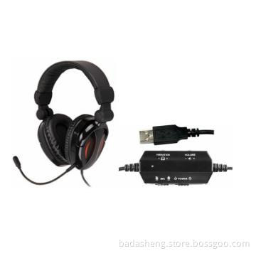 Vibration USB PC headphone detachable microphone
